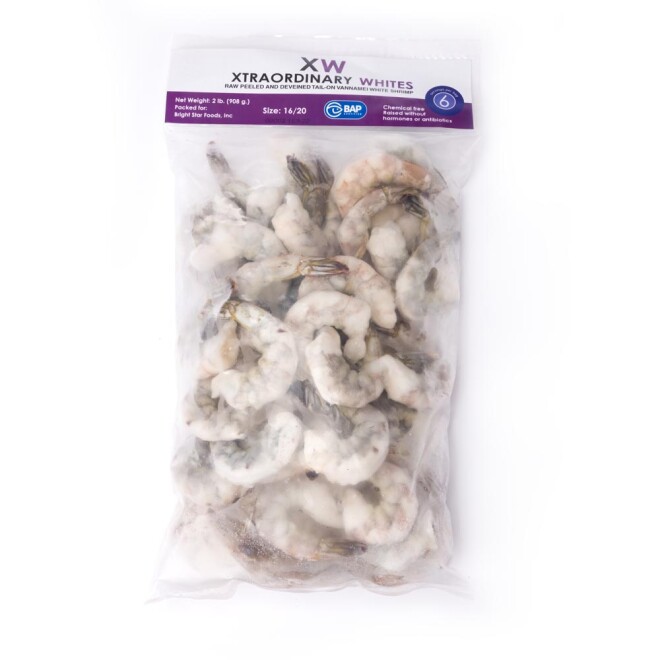 IQF Tail On, Peeled & Deveined Shrimp 16 - 20